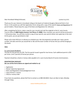 St. Lucie County Resident Annual Permit Packet