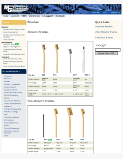 Brushes - Abrasive, Non-abrasive and technical cleaning