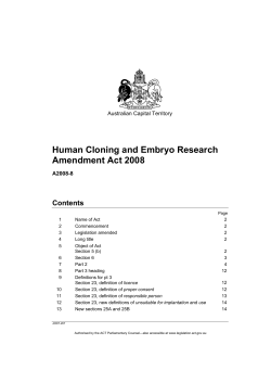 Human Cloning and Embryo Research Amendment Act 2008