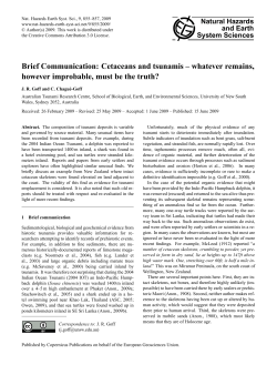 Brief Communication: Cetaceans and tsunamis &ndash; whatever remains