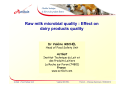 Raw milk microbial quality : Effect on dairy products