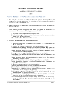 Academic Misconduct Procedure - Canterbury Christ Church