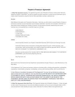 People`s eTreasury+ Agreement