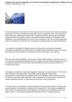 issues in the field of personal data protection require a significantly