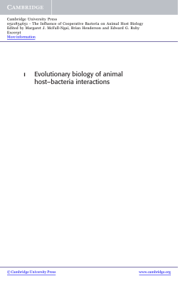 Evolutionary biology of animal host&ndash;bacteria interactions - Beck-Shop