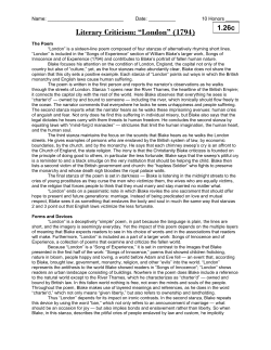 Literary Criticism: &ldquo;London&rdquo; (1794)