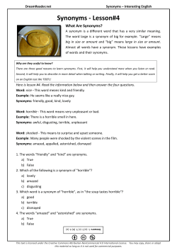 Synonyms - Lesson#4