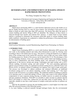 Determination and Improvement of Building Speed in Rapid Freeze
