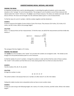 UNDERSTANDING MEAN, MEDIAN, AND MODE