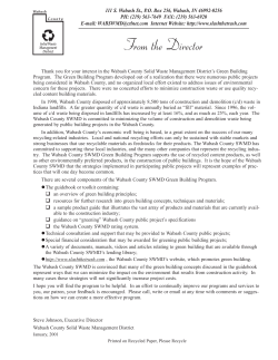 From the Director - Wabash County Solid Waste Management District