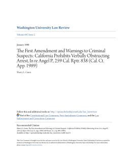 The First Amendment and Warnings to Criminal Suspects: California