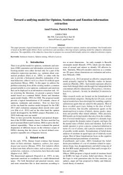 Toward a unifying model for Opinion, Sentiment and Emotion