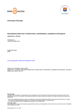 University of Dundee International water law in Central Asia