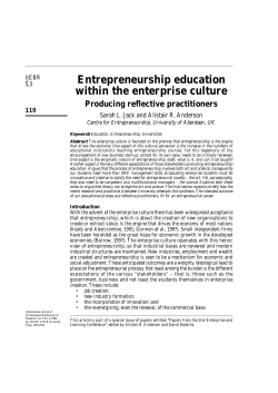 Entrepreneurship education within the enterprise culture