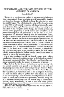 COUNCILLORS AND THE LAW OFFICERS IN THE COLONIES IN