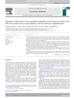 Disparities in food access: Does aggregate