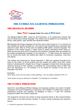 the fumble efl learning programme