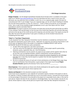 1 2016 Budget Instructions Budget Template: Use the Budget