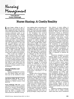 Nurse Hazing: A Costly Reality