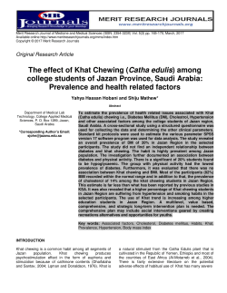 The effect of Khat Chewing (Catha edulis) among college students