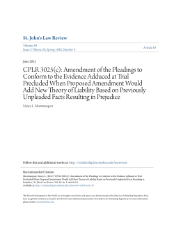 CPLR 3025(c): Amendment of the Pleadings to Conform to the
