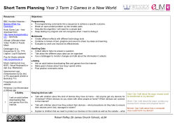 Short Term Planning Year 3 Term 2 Games in a New World