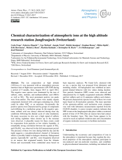 Chemical characterization of atmospheric ions at the high altitude