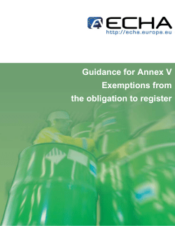 Guidance for Annex V