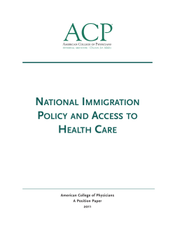 National Immigration Policy and Access to Healthcare