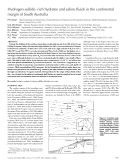 Hydrogen sulfide&ndash;rich hydrates and saline fluids in the continental