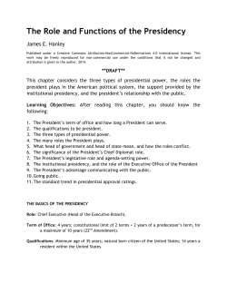 The Role and Functions of the Presidency