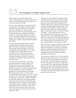 5.5 The Geography of Healthy Weight in BC