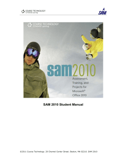 SAM 2010 Student Manual