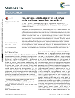 Nanoparticle colloidal stability in cell culture media and impact on