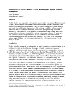 Human resource deficit in Atlantic Canada