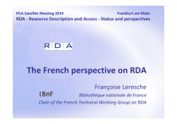The French perspective on RDA