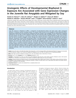 Anxiogenic Effects of Developmental Bisphenol A Exposure Are