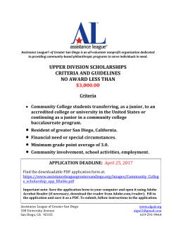 Upper Division Scholarship Program
