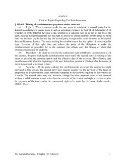 Contract Rights Regarding Tax Reimbursement.