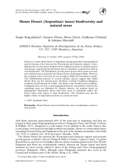Monte Desert (Argentina): insect biodiversity