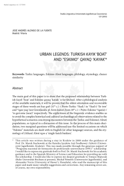 UrbAn Legends: tUrkIsh KAYIK `boAt` And &ldquo;eskIMo&rdquo; QAYAQ `kAyAk`*