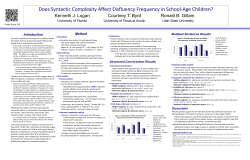 Does Syntactic Complexity Affect DisfluencyFrequency