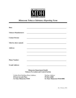Minnesota Tobacco Substance Reporting Form