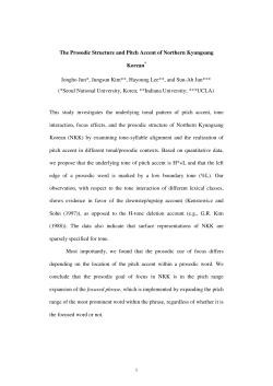 The Prosodic Structure and Pitch Accent of Northern Kyungsang