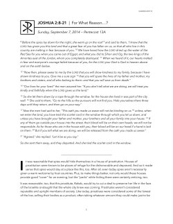 JOSHUA 2:8-21 | For What Reason&hellip;?