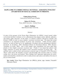 rape lore in correctional settings