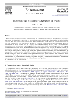 The phonetics of quantity alternation in Washo