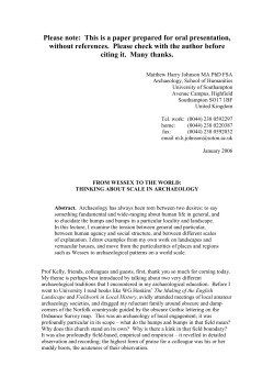 Thinking About Scale in Archaeology