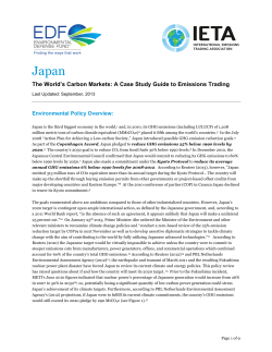 The World`s Carbon Markets: A Case Study Guide to Emissions