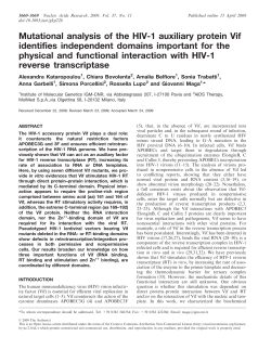 Mutational analysis of the HIV-1 auxiliary protein Vif identifies